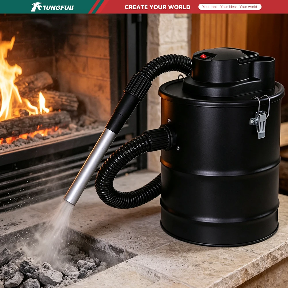 TUNGFULL 12L Household Barrel Vacuum Cleaner with Powerful Suction 800W 220V - Fireplaces Ash Vacuum for Hotels And Apartments