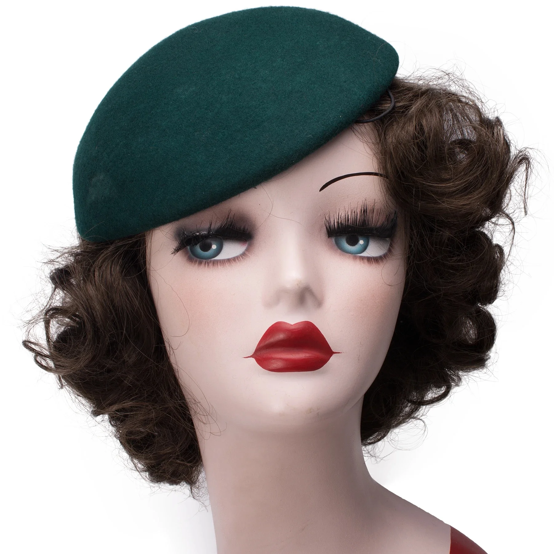 Czapki zimowe Beret damski 100% wełny Okrągłe czapki damskie Millinery Supply Hat Base Koktajlowy kapelusz ślubny A048 — zdjęcie 2