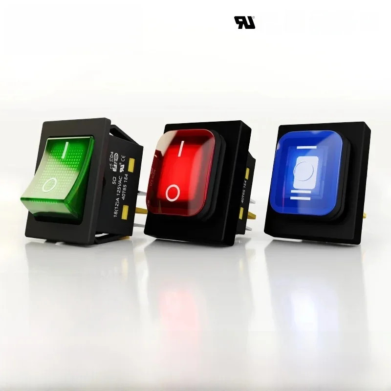 Interrupteur à bascule étanche IP67 robuste 30A/250V à 4 broches DPST T85 pour bateau et marine avec LED 12V 220V 30x22