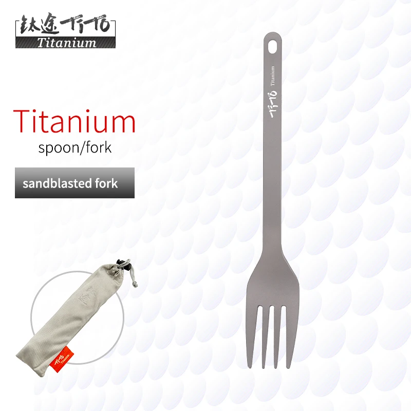TiTo Outdoor Camping Titanium Spork 13,8g Ultralight Titanium Lepel Lange Steel Lepel Outdoor Camping Picknick Titanium Vork