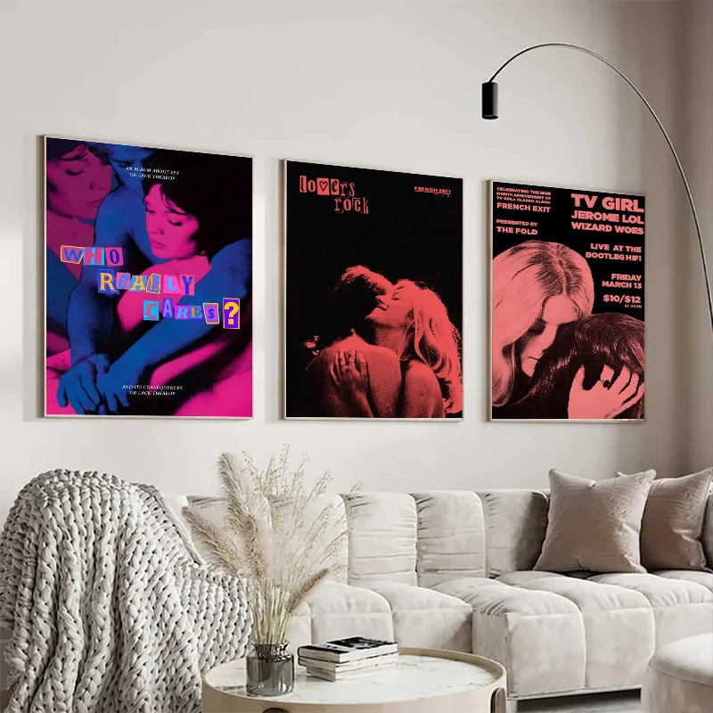 Vintage TV Girl Music Albums French Exit Posters Canvas Painting Aesthetic Wall Prints Pictures for Room Home Decoration Cuadros