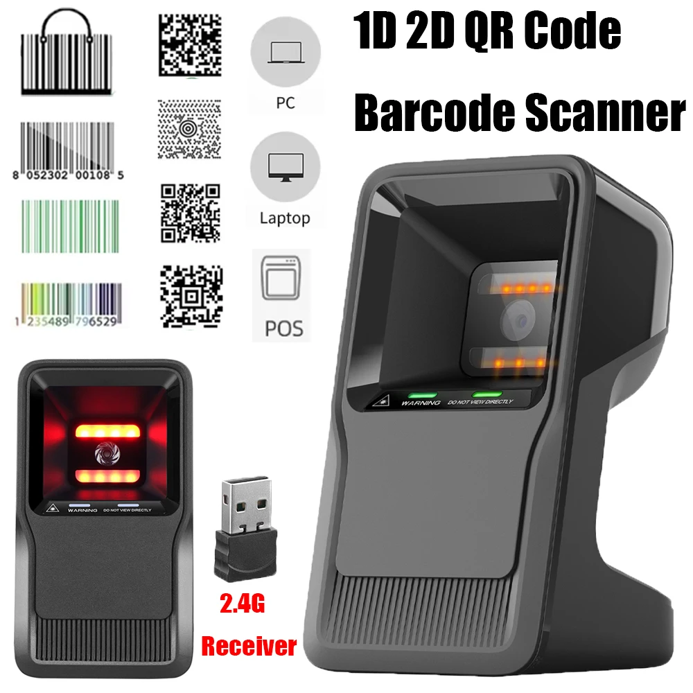 Leshine Barcode Scanner 1D 2D QR Code Wireless Bluetooth USB Barcode Scanner for Supermarkets Barcode Reader for iOS Android