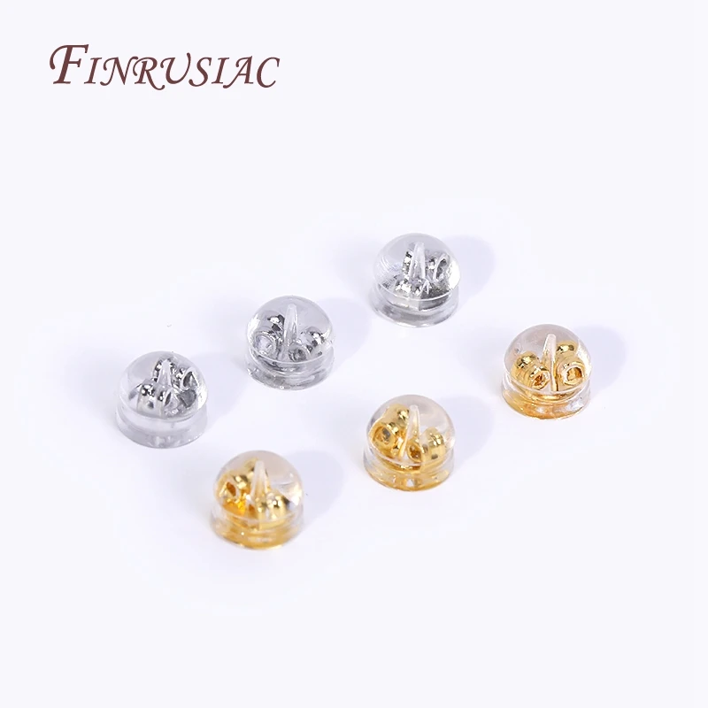 18K Gold Plated Rubber Hamburger Earring Back, Silicone Earring Stopper Nuts, Rubber Earring Findings DIY Earring Accessories