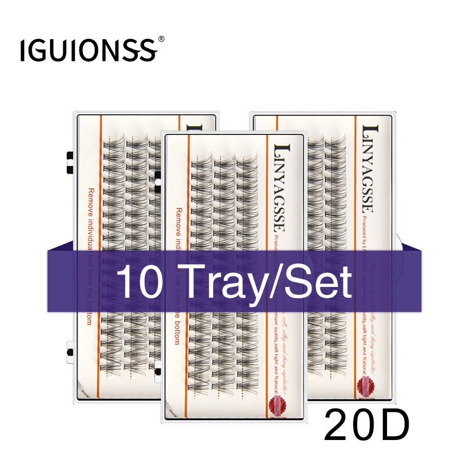 LINYAGSSE 20D 30D 0.07 10pcs/lot Self-Grafting Cluster Lashes Natural Mink Eyelash Individual Extension Lashes Makeup Cilias