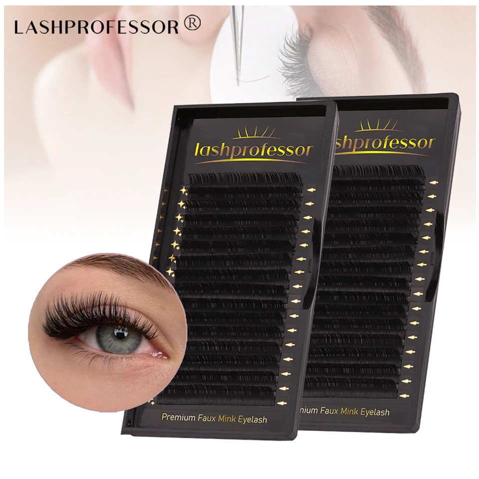 

16Rows Classic Individual Eyelash Extension Lashes Matte Black Professional Soft Natural Cashmere Russian Mega Volume Eyelashes