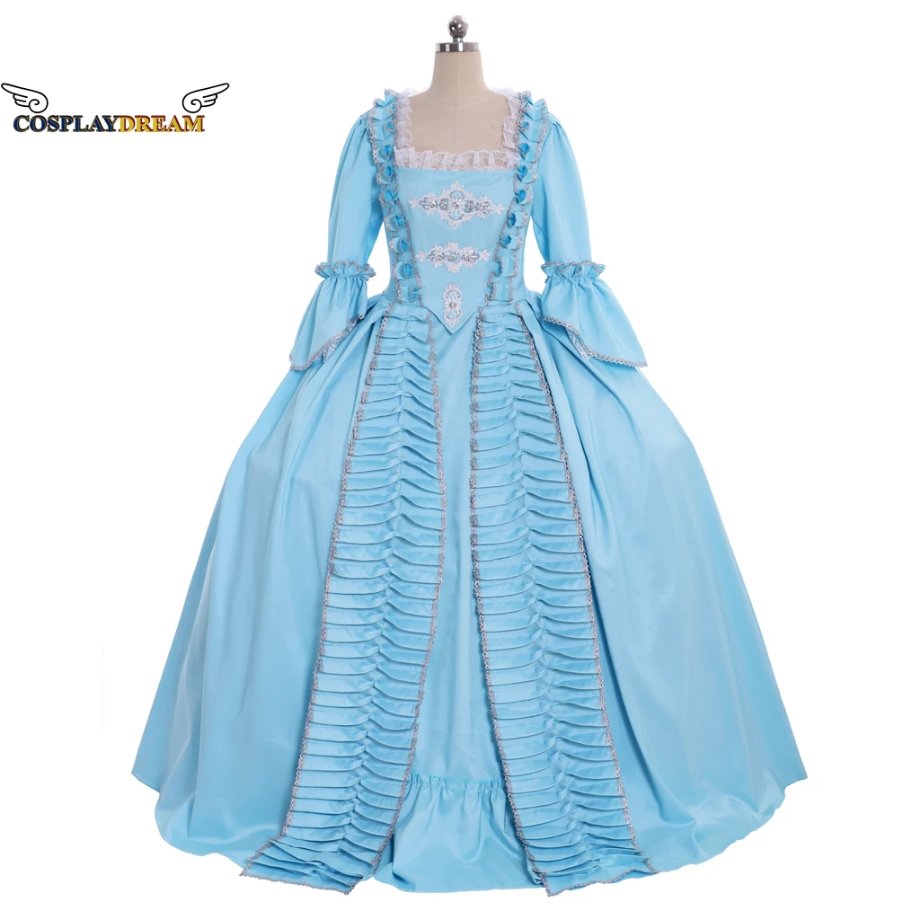 

18th Century Rococo Royal Court Dress Queen Cosplay Dress Retro Baroque Renaissance Marie Antoinette Light Blue Dress