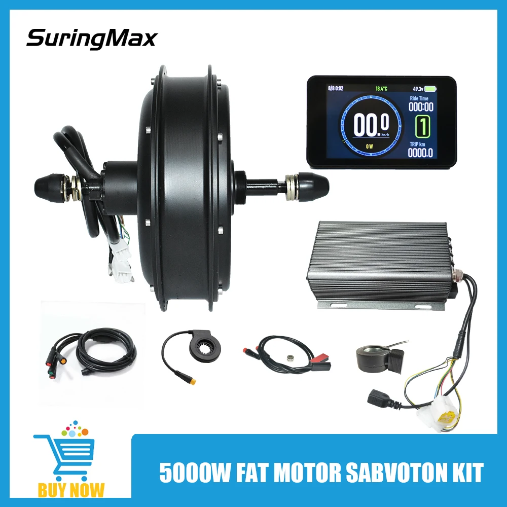 5000W Hub Motor Kit 50H Fat Tire 170mm 190mm E Bicycle 72V 100A Sabvoton Controller Electric Motorcycle Ebike Conversion Parts