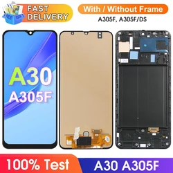 A30 A305F A305FN Display Screen Assembly for Samsung Galaxy A30 Lcd Display Digital Touch Screen with Frame Replacement