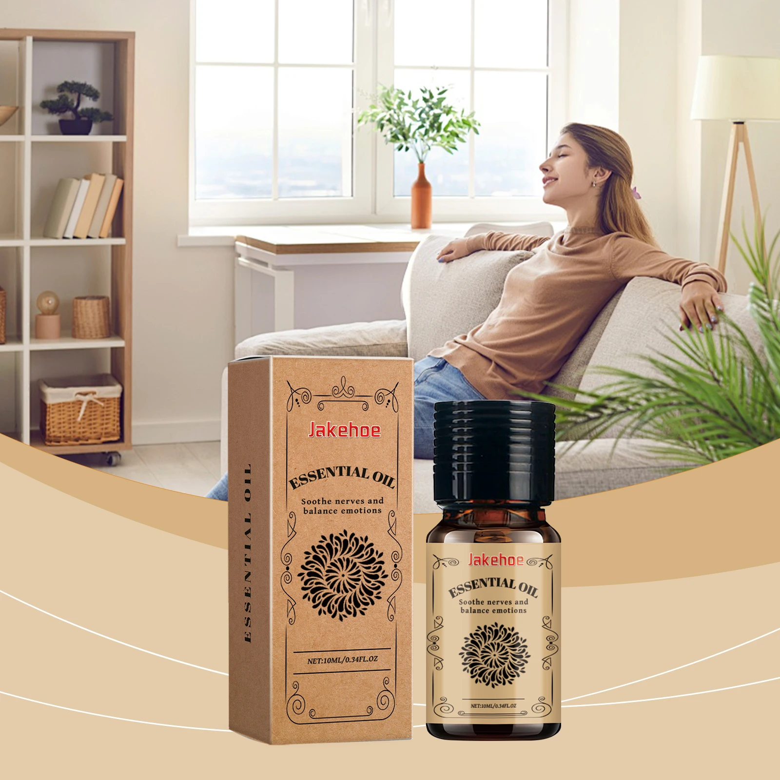 

Jakehoe 10ml Indoor Aromatherapy Essential Oil Air Freshener Soothe Nerves Lasting Fragrance Warm Atmosphere Refreshing Air Oil