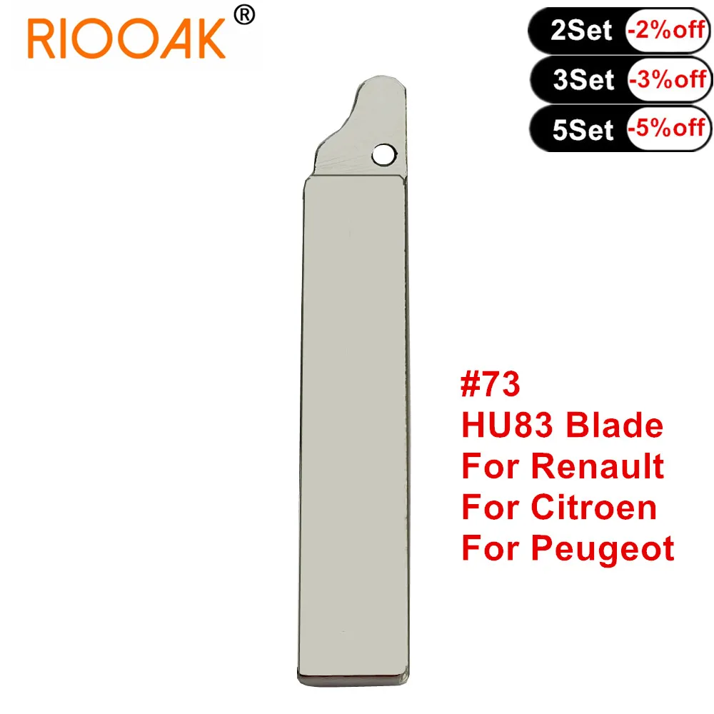 

10pcs #73 HU83 Blade Modified Car Key Blade Replacement With Groove For Renault Citroen Peugeot Flip Folding Key Blank