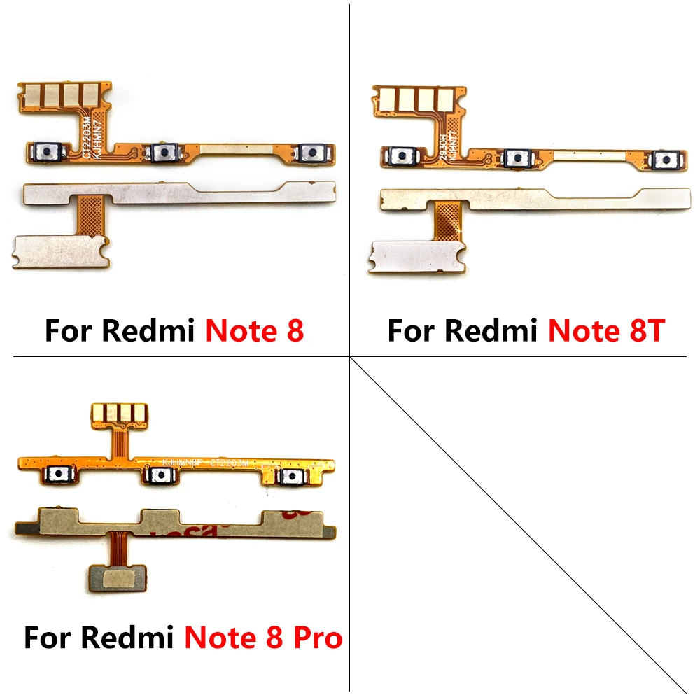 

50Pcs，Power ON OFF & Volume Key Button Switch Flex Cable For Xiaomi Redmi Note 10 9 9S 8 7 6 Pro Power Volume Flex Repair Parts