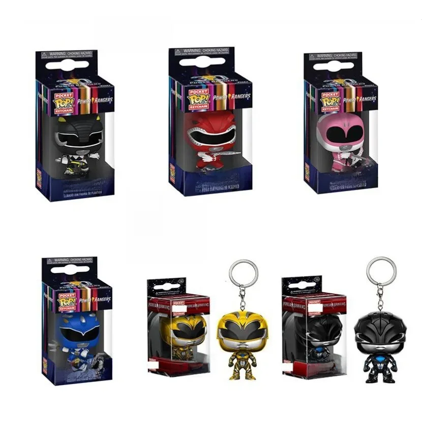 Funko Pop POWER RANGERS poche Pop porte-clés nouveauté rose Rangers rouge bleu jaune Ranger vinyle Figure Collection modèle jouets