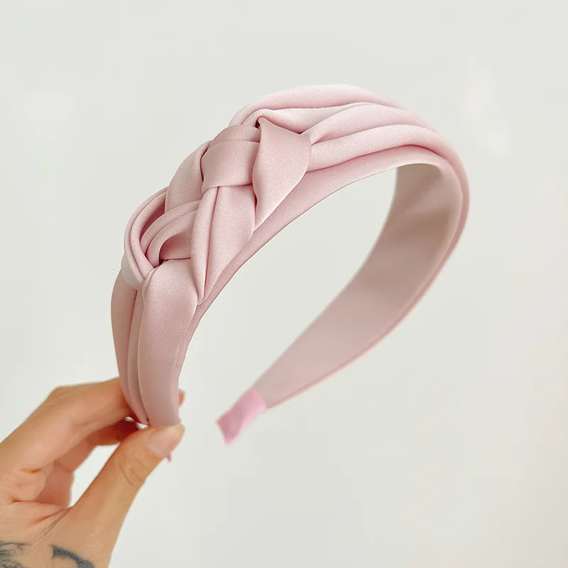 Women Girls Spring Colorful Silk Satin Knot Hairband Headband Adult Hair Accessories Hair Jewley