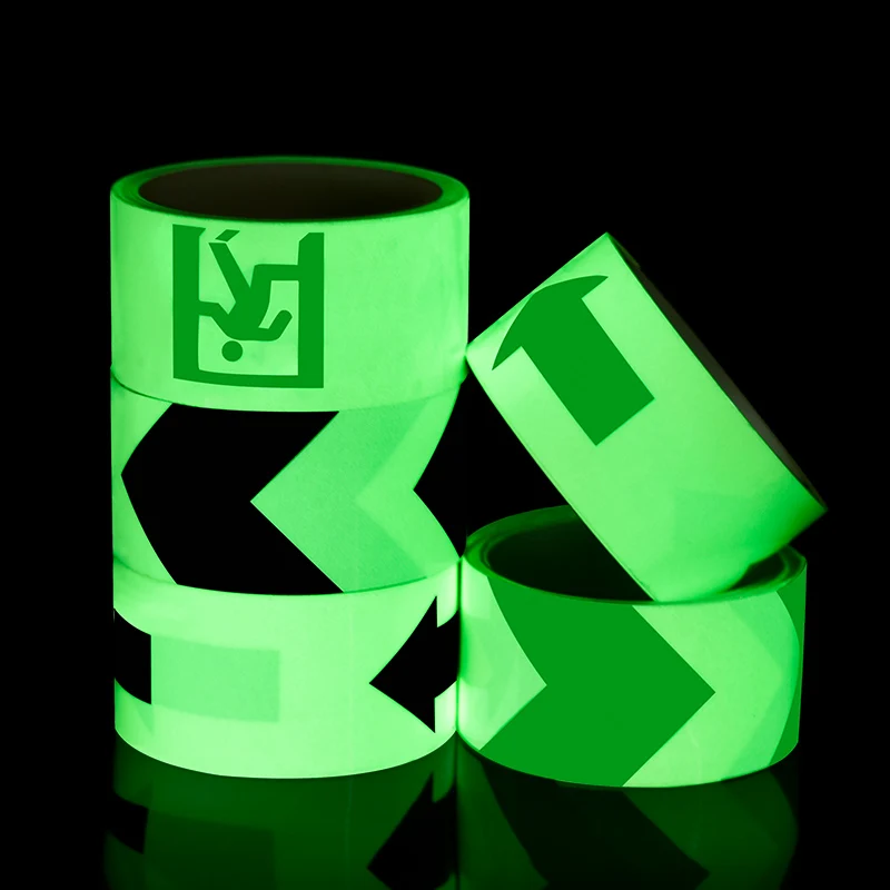 Warning Tape Self-luminous Glow In The Dark Tape Outdoor Safety Self-adhesive Fluorescent Stickers Tape for Stage Ground Stairs