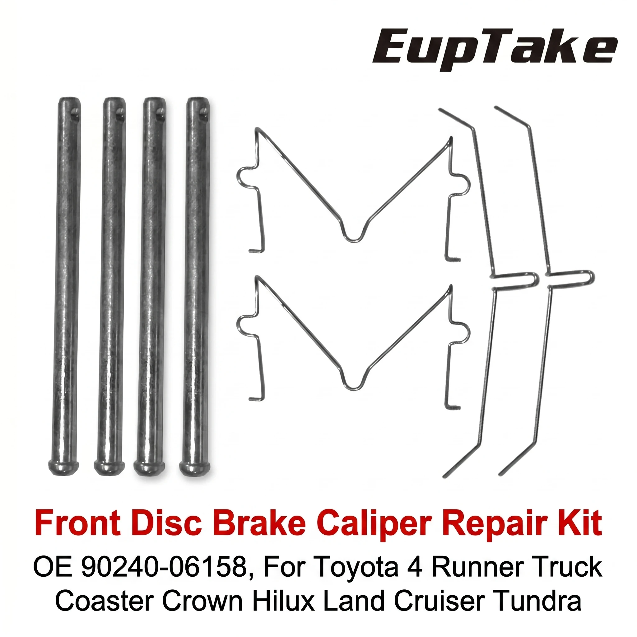Front Disc Brake Caliper Repair Kit Anti-Rattle For Toyota 4Runner Truck Hilux Land Cruiser Tundra Tacoma OE 90240-06158 MT12342