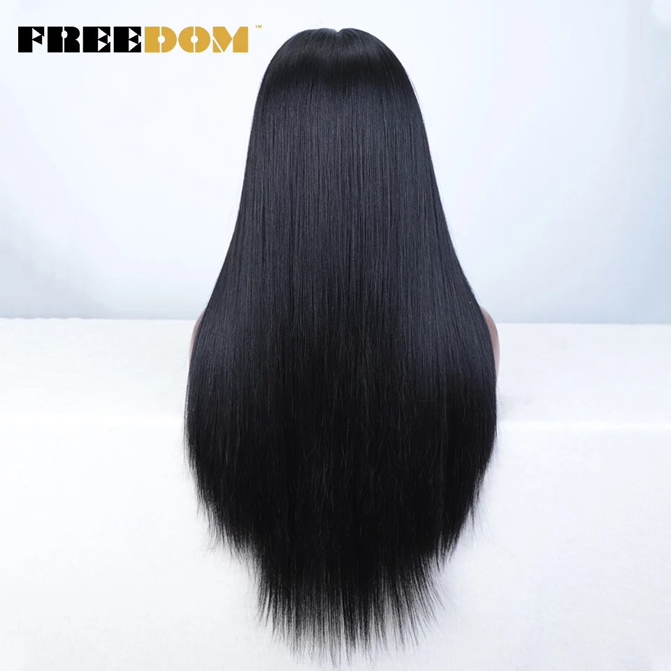 الحرية الاصطناعية الدانتيل الجبهة الباروكات للنساء 30 بوصة مستقيم 13x7 الدانتيل الباروكة الأمامية جزء مجاني الباروكات أومبير براون النحاس شعر مستعار الدانتيل #3