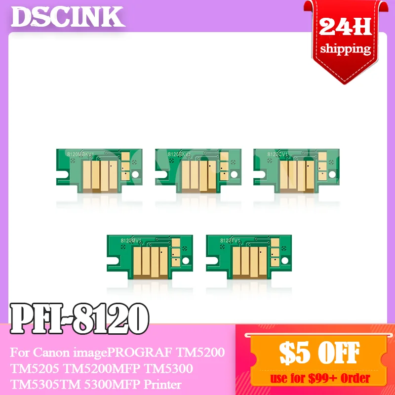 PFI 8120 PFI-8120 PFI8120 Cartridge Chip For Canon imagePROGRAF TM5200 TM5205 TM5200MFP TM5300 TM5305TM 5300MFP Printer