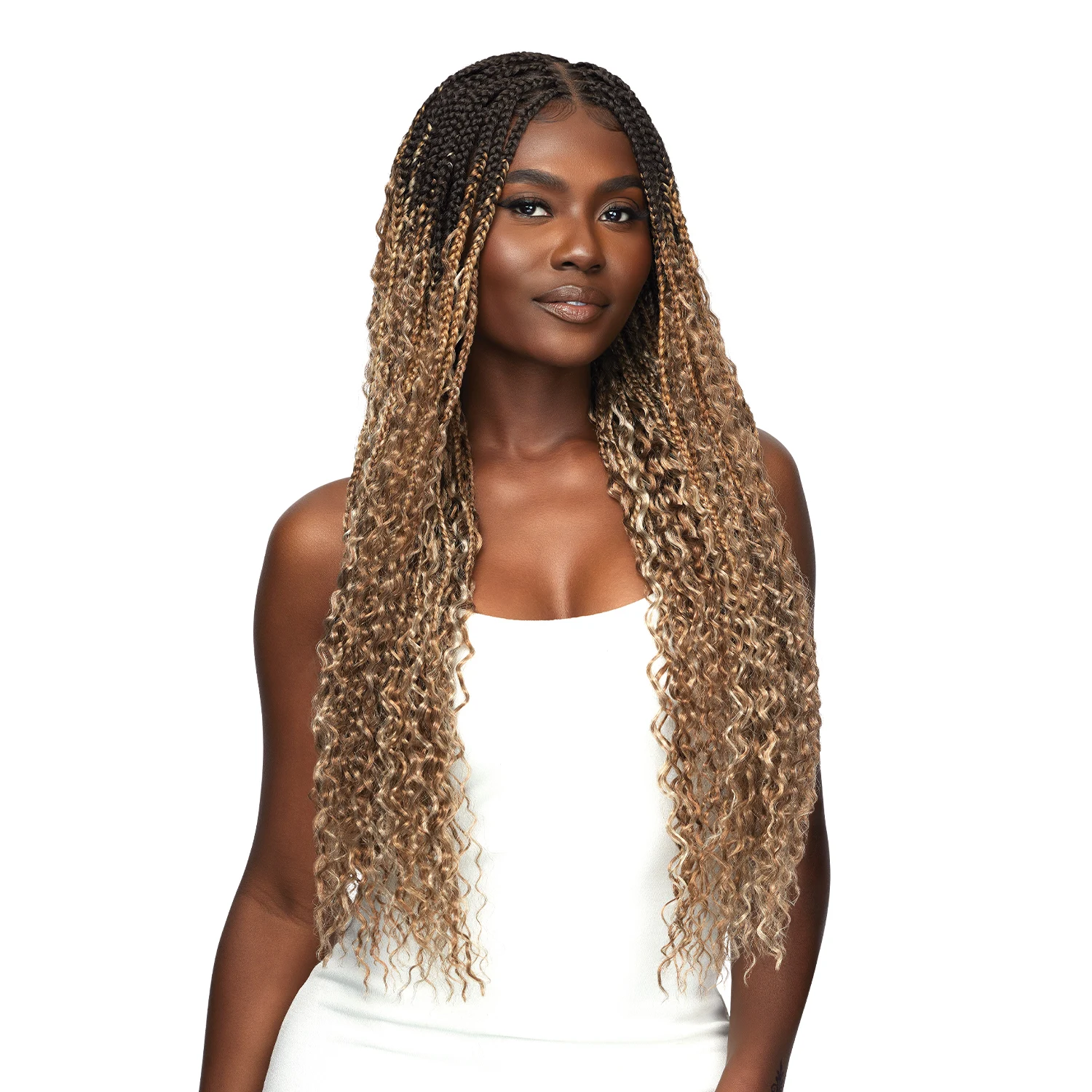 

Outre Synthetic HD Pre-Braided Lace Frontal Wig Glueless 13X4 Boho Box Braid 30"