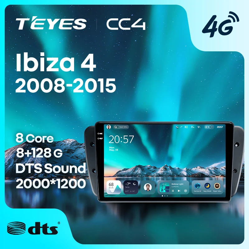 TEYES Тиайс CC4 Штатная магнитола For Сеат Ибица 6J For SEAT Ibiza 6J 4 2008 - 2015 автомагнитола 2 DIN DVD GPS CarPlay Android Auto мультимедиа автомобиля головное Android магнитола