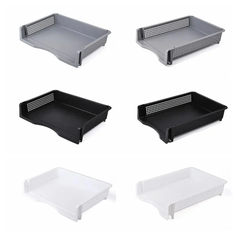 Organizer na biurko z możliwością układania w stosy stojak na ulotki Organizer na dokumenty z laminowanymi taca aktami A4 z plastikowymi stojakami na dokumenty — zdjęcie produktu 7