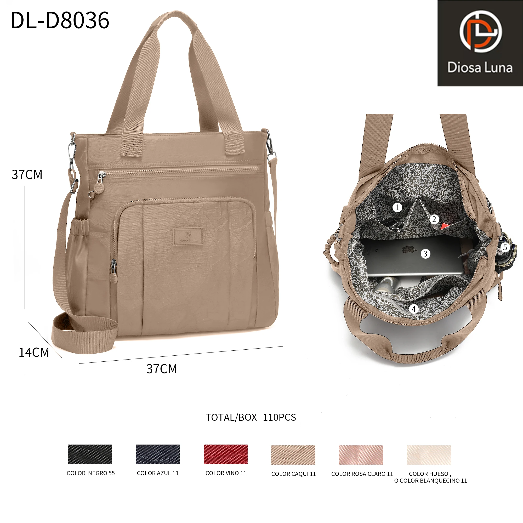 DIOSA LUNA Bolso de Clutches Para Dama, Bolso de Mujer, Bolso de Tote, Bolso de cruzados, bolso de hombro retro de color liso de gran capacidad, de tela,Todas las telas son adecuadas para el trabajo, las compras