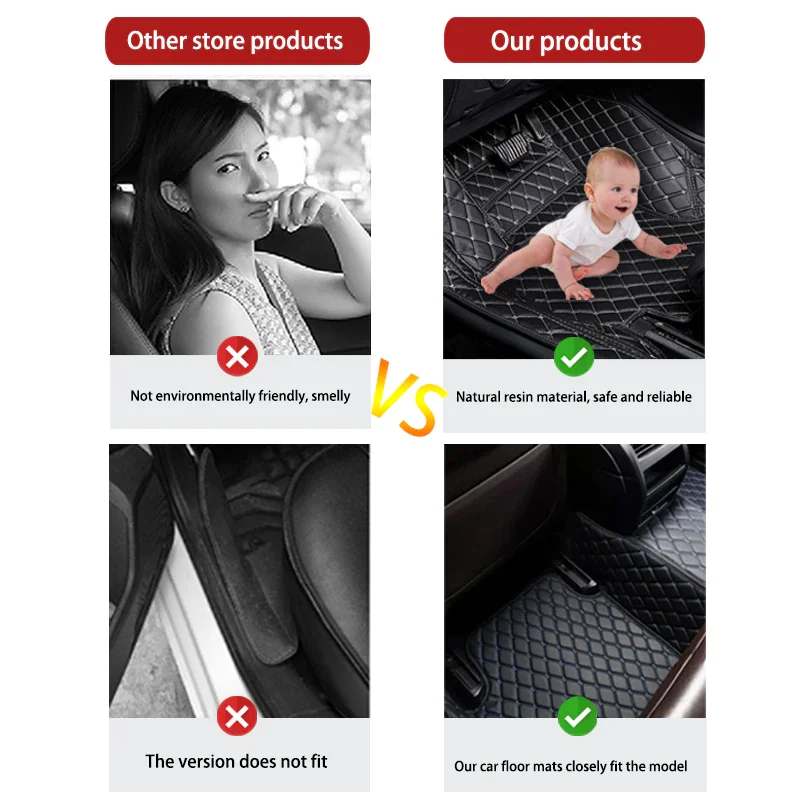 Car Floor Mats For Škoda Octavia Tour Tradition Drive Mk1 1U 1998~2010 Waterproof Pads Leather Mat Carpets Rugs Car Accessories