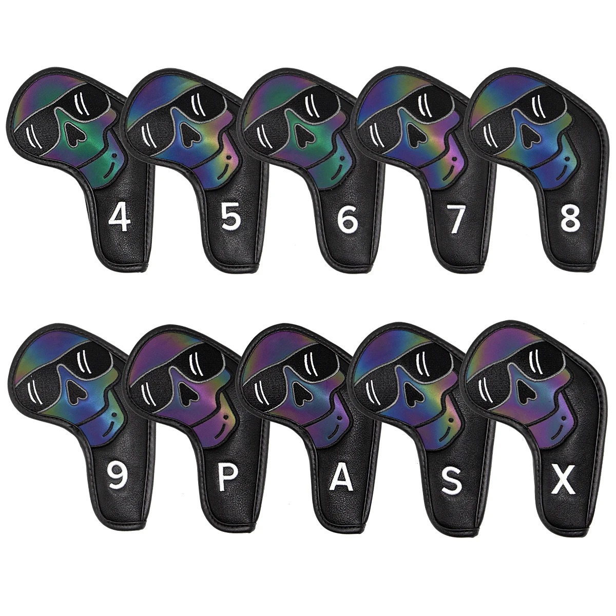 

Club Heads Iron Headovers Gradients Sunglasses Golf Iron Head Covers Wedges Covers 4-9 ASPX 10pcs with Black Color