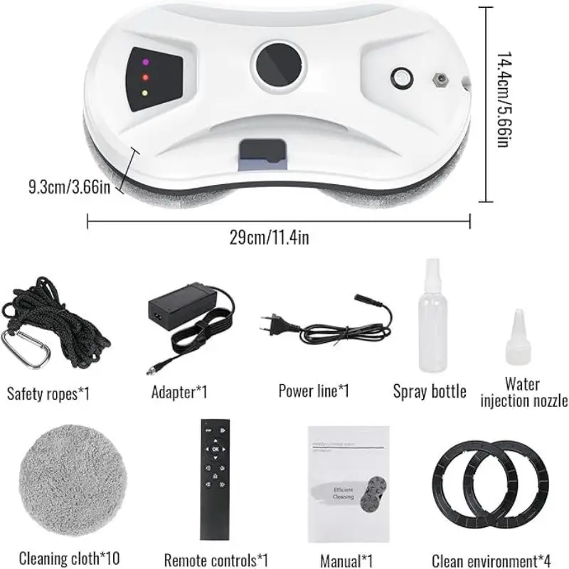 Robot Window Vacuum Cleaner 5600Pa High Suction with Remote Control Anti Fall Automatic Spraying Multifunctional Home Electric Cleaner