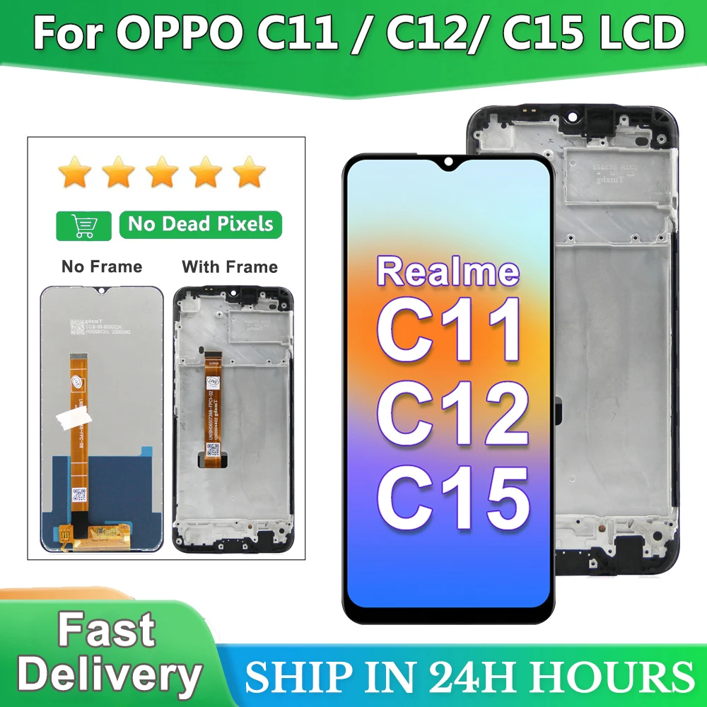 Oppo Realme用の10個の交換用LCDタッチスクリーン,c11,c15,rmx2185,Oppo Realme用