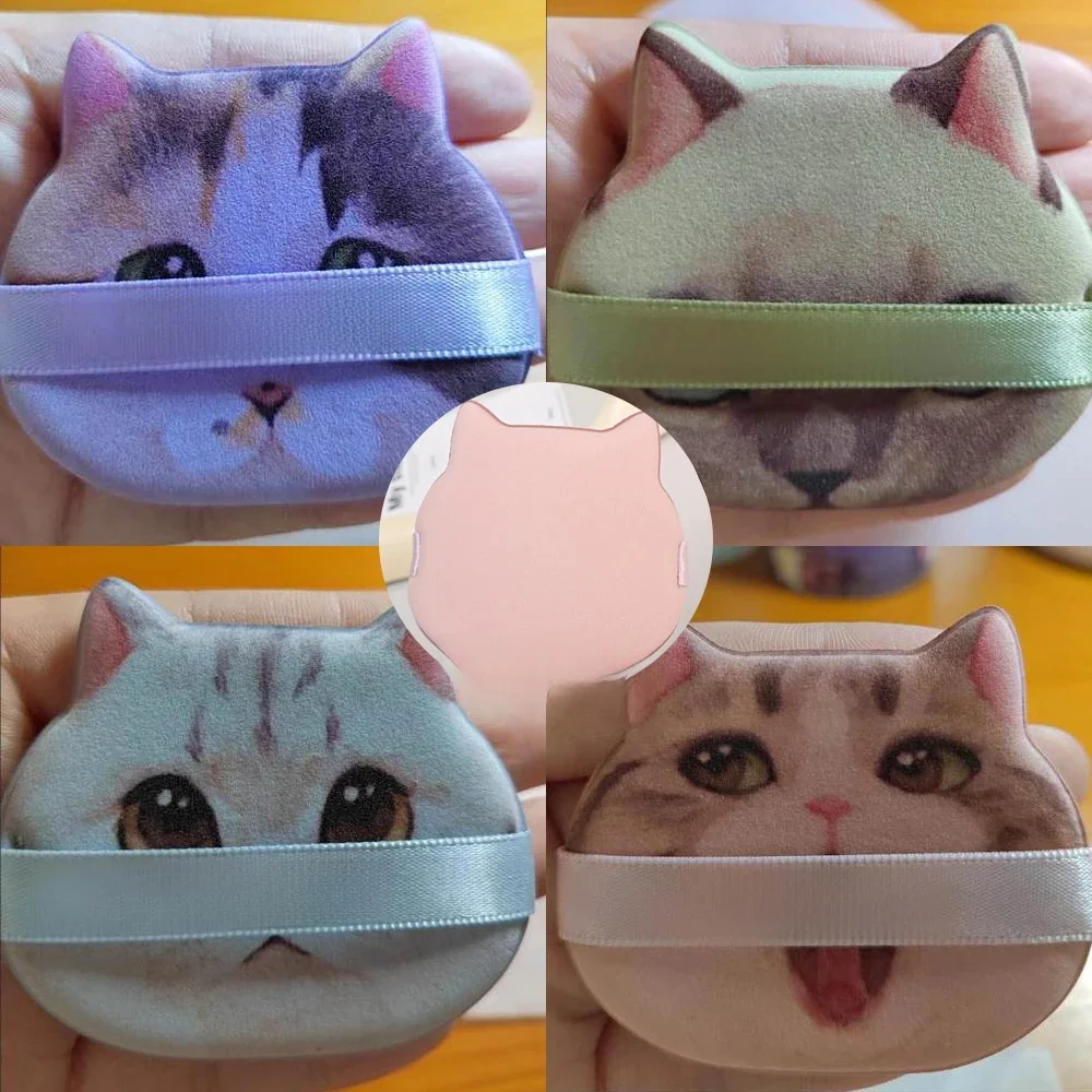 New Cat Air Cushion Powder Puff Hydrophilic Non-latex Facial Face Body Powder Foundation Puff Sponges Wet Dry Use Cosmetics Puff — zdjęcie 2