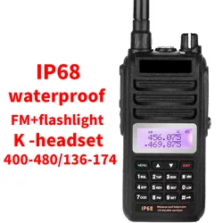 IP68 ham waterproof walkie talkie radios comunicador ptt uhf 2 way radio gmrs long range 100 km police radio vhf professional