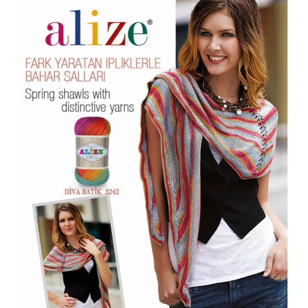 Alize Diva Batik 100g miękka przędza na dzierganie ręczne szydełkowanie nici DIY dziecko dzianiny szalik koc ponczo Cardigan Benaies