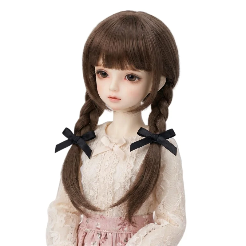 JD676 Pretty Braid BJD Wigs Suit For 1/8 1/6 1/4 1/3 Blythe Doll Hair From 5-6inch to 11-12inch Double Ponytails Wig Accessories