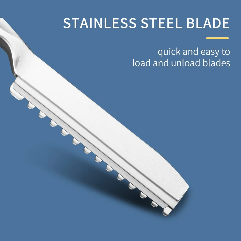 Senang Pisau Cukur Tukang Cukur Salon Profesional Penipis Rambut Lurus Seng Logam Campuran Penipis Potongan Pisau Alat Penata Rambut