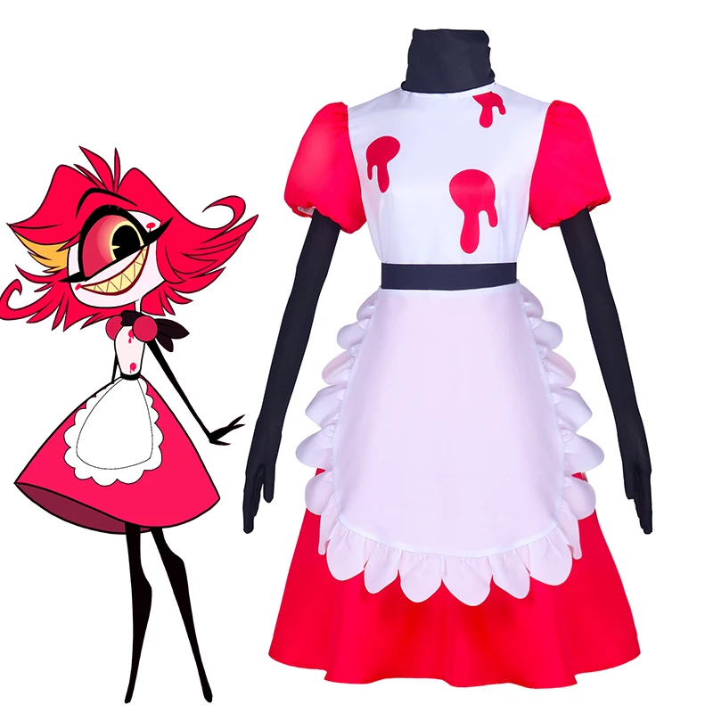 Women 2024 TV Hell Hotal Niffty Maid Cosplay Halloween Costume