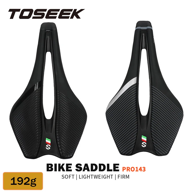 TOSEEK Racing Bicycle Saddle Training Cycling Seat Cushion Lightweight Triathlon Bike Cushion Seat Breathable Road MTB Saddle