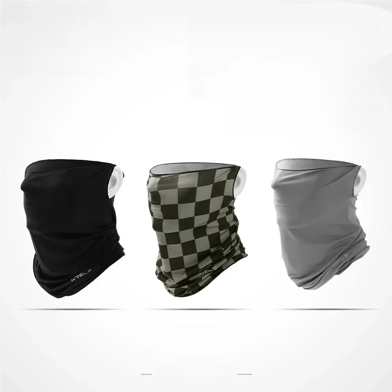 AliExpress WRELS Breathable Sun Protection Face Mask Ice Silk Sunscreen Mask Outdoor Cycling Face Cover Solid Color Neck Wrap UV Protection