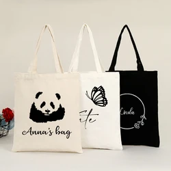 Customized Large Capacity Canvas Bag Portable Simple Cotton Bag Shopping Mall Shopping Bag Shoulder Bag Valentine's Day Gift