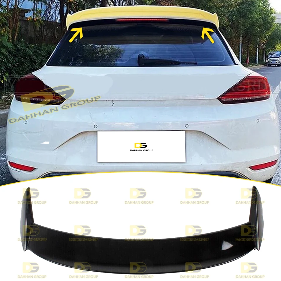 V.W Scirocco Facelift 2014 - 2017 Osir Style Rear Roof Spoiler Wing Piano Gloss Black High Quality ABS Plastic R GTI Kit