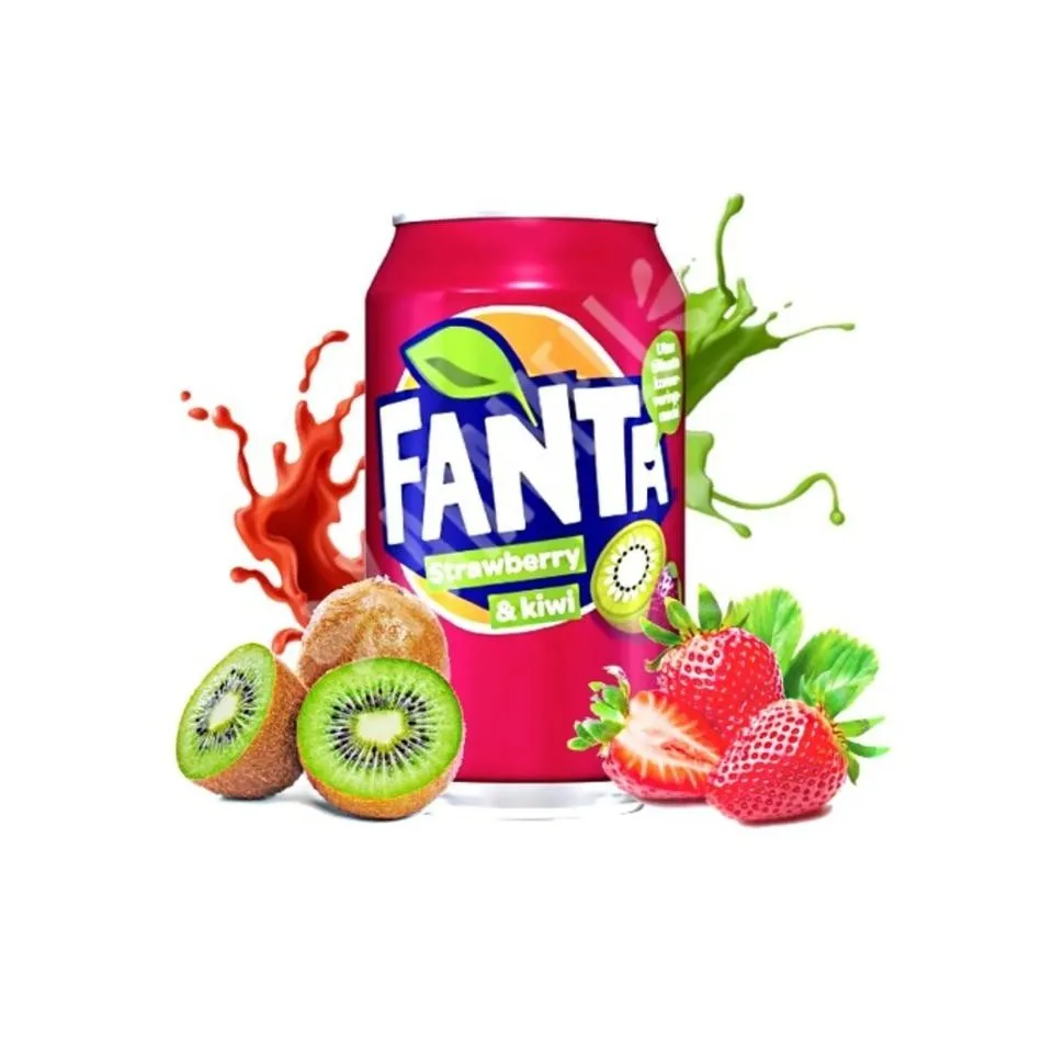 Fanta Popularny napój gazowany Smak truskawki i kiwi  330ml x 24