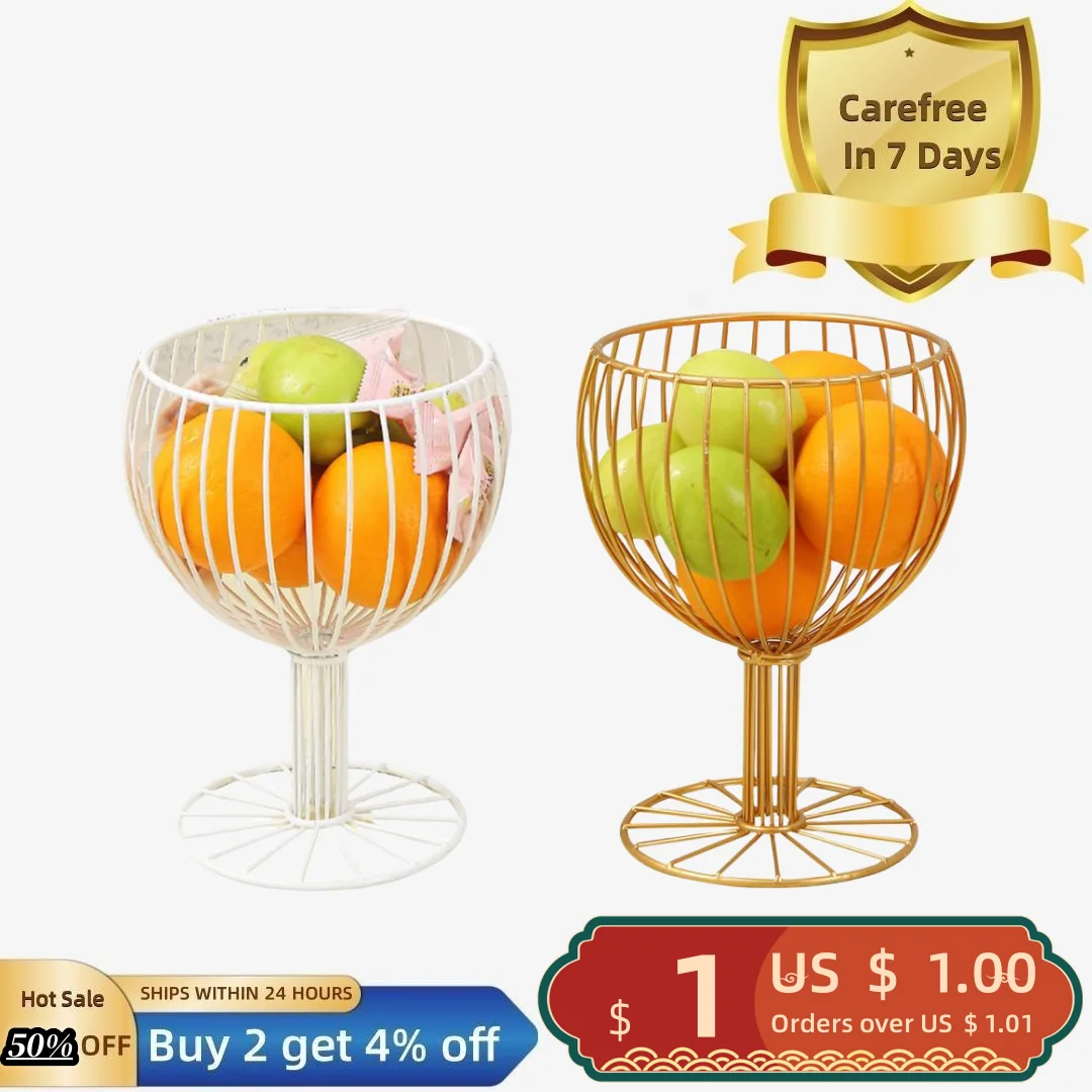 

Fruit Basket Concise Hollow Out High Capacity Round Simple Style Storage Fruit Display Anti-slip Candy Basket for Desktop