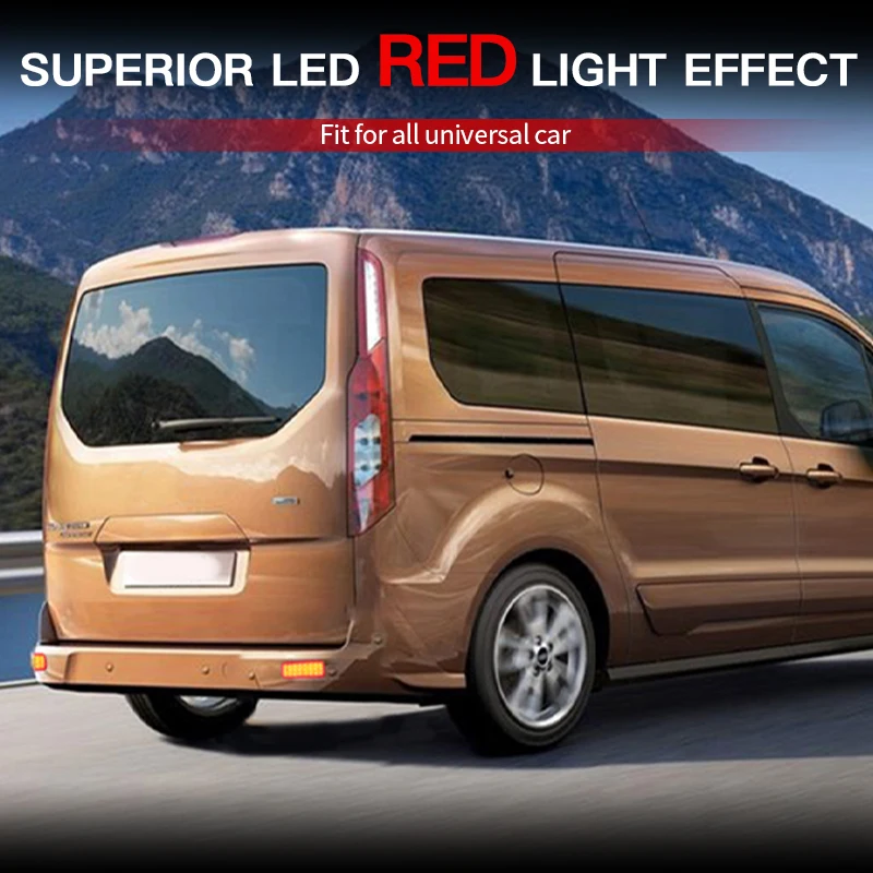 2pcs LED Rear Bumper Reflector Brake Stop Light 1778456 BK21515C0AA For Ford Transit Van Custom Connect 2013-up