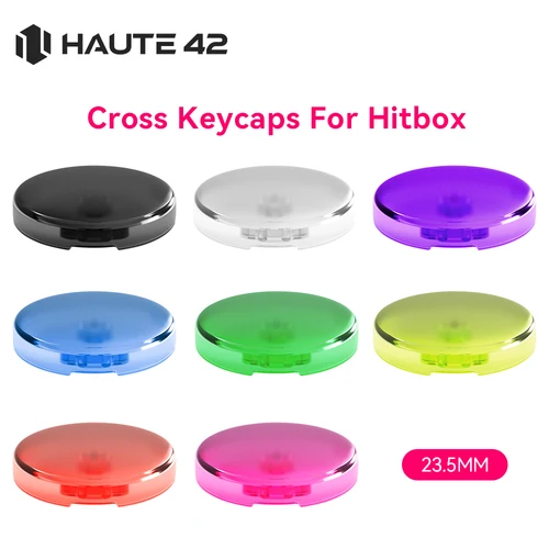 Tapas de botón Hitbox Haute42 de 23,5mm para controlador Arcade sin palanca, 8 Uds., teclas cruzadas para controlador Hitbox, tapa de interruptores LP