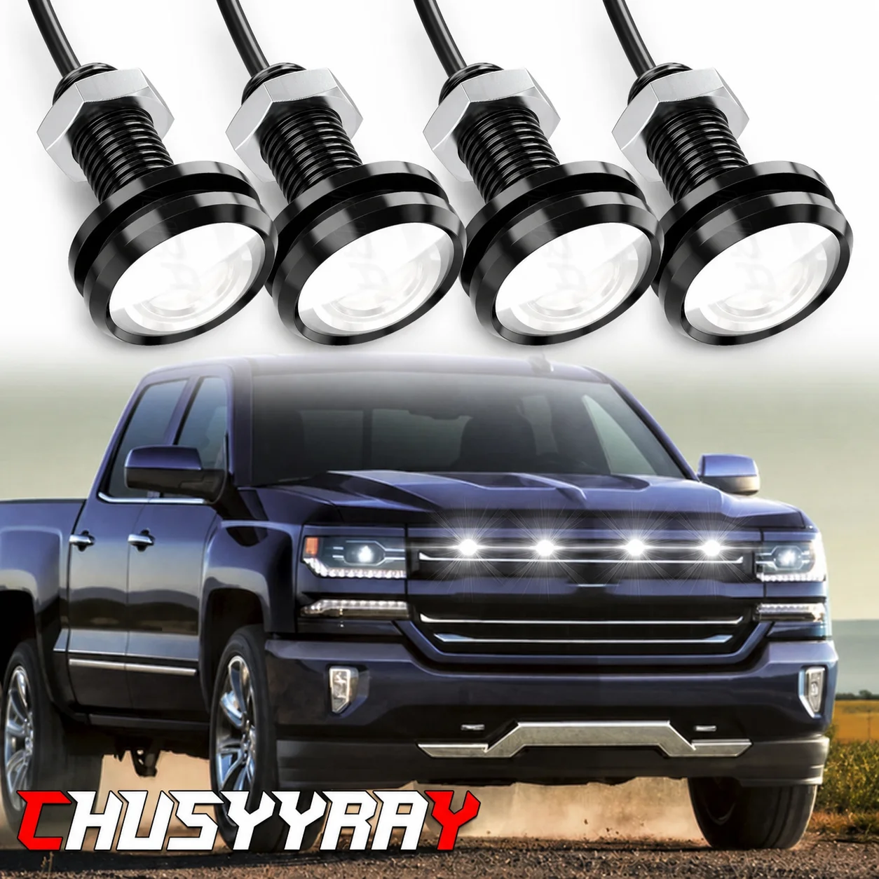 4x Eagle Eye Lamps LED DRL Fog Daytime Running Car Light Tail Backup 12V White 3W 600LM