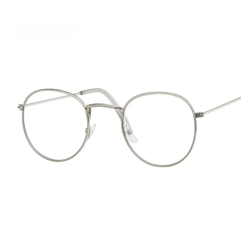 Nowe designerskie owalne okulary damskie oprawki do okularów metalowe okrągłe okulary ramka okulary z przezroczystymi soczewkami czarne srebrne złote okulary — zdjęcie 2