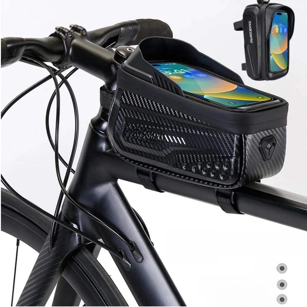 AliExpress 1L Bicycle Bag Cycling Top Front Tube Frame Bag 6.8inch Mobile Phone Case Touch Screen Road Hard Shell Case Bike Accessories