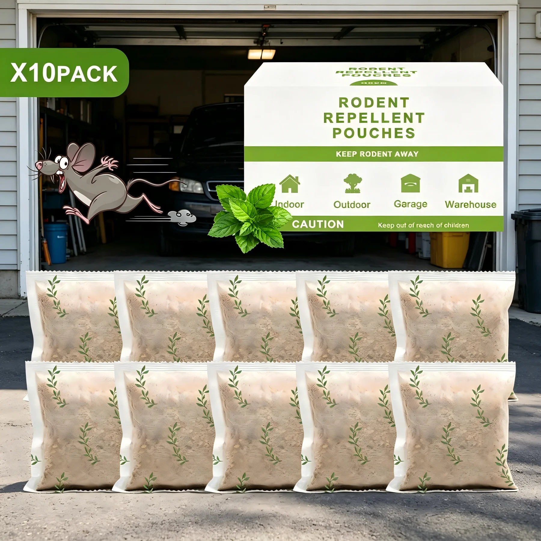 Rodent Repellent, 10Pack-Mouse Repellent Pouches, Mice Repellent Indoor, Rat Repellent for House, Extra-Strength Peppermint to Repel Mice and Rats, Mouse Deterrent Outdoor, Keep Mice Out of Camper.