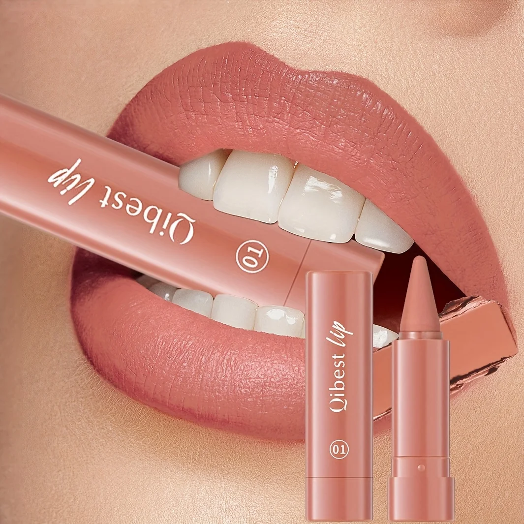 Matita labbra opaca che si applica facilmente, con finitura opaca, matita rossetto twist-up, impermeabile naturale, adatta a tutte le pelli