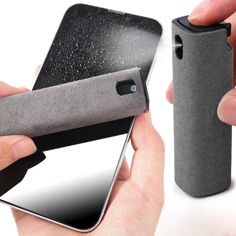 Ensemble de bouteilles de nettoyage d'écran en microfibre 2 en 1, pour téléphone, Ipad, anti-poussière, chiffon de nettoyage pour Iphone, lunettes