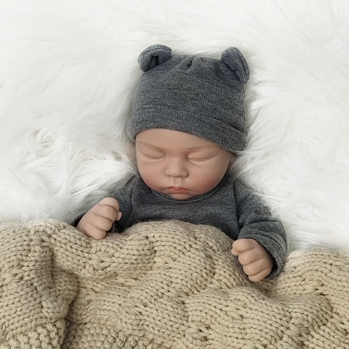 13 inch realistische reborn babypoppen siliconen full body, echte babypoppen slapen zacht lichaam pasgeboren babypoppen
